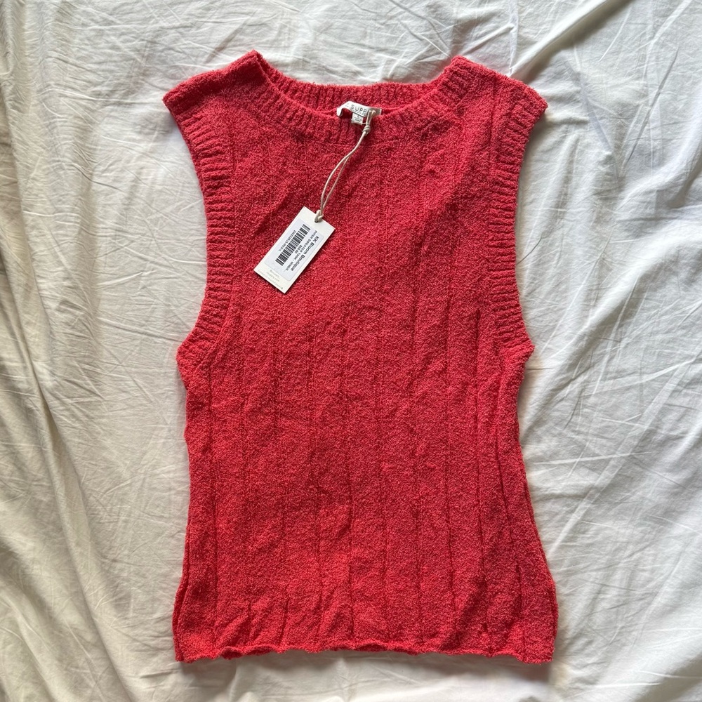 Z supply Red Sleeveless Knit Top